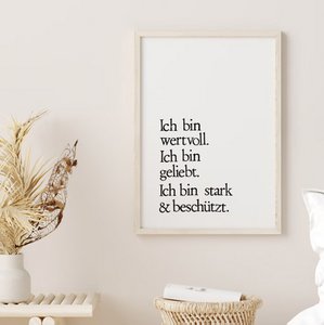 Art print "Affirmations" gestempelde muurschildering