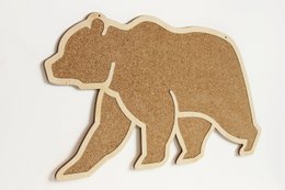 Bacheca di sughero, a forma di orso di sughero, orso decorativo da parete