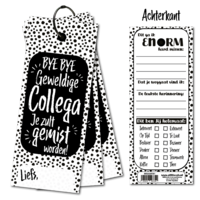 Invulkaarten (Verpakt per 15 stuks) - Bye Bye Collega Zwart/Wit