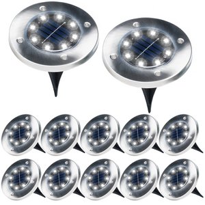 Solar Garden Lights LED staal gereden in 11,5 cm 12 pc's