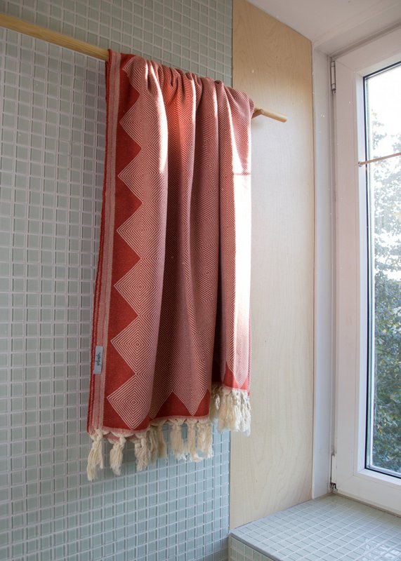 Ręcznik Hamam bawełna organiczna Kestane Indian red