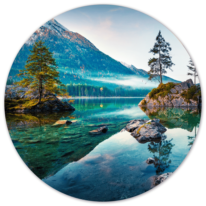 Muurcirkel Water Natuur, Ø 12 cm, Forex, Label2X