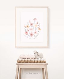 Wildflowers poster, wildflowers bouquet print, floral nursery print, botanical poster, flower poster, floral nursery print, wildflowers print, floral nursery poster