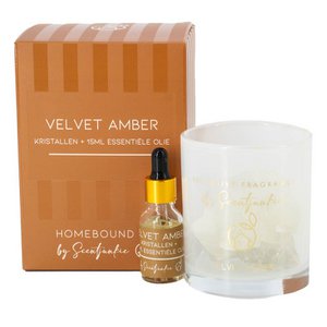 Duftkristall mit 15ml ätherischem Öl 'Samtbernstein'