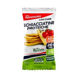 Low carb high protein schiacciatine crackers with tomato flavor. Crunchy, savory crackers made with high-quality ingredients for a satisfying snack.