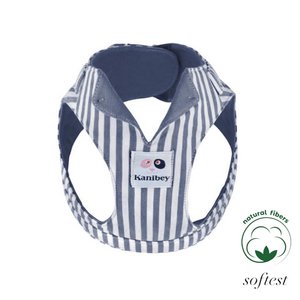 %100 Cotton Dark Blue Striped Collar Harness