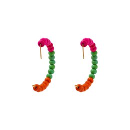 Farverige Carnival Festival Beaded Hoop Øreringe, Festlige Hoop Øreringe, Statement Beaded Hoops, Trendy Festival Accessories | af lovedbynlanla