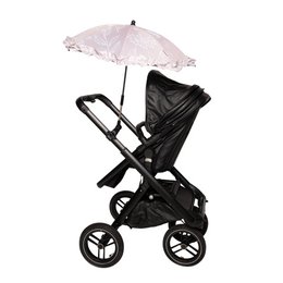 Bellasol - Pink med blade - Parasol barnevogn/buggy universal - Speciel UV-bestandig belægning - 1 års garanti