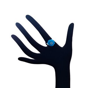 Dames ring met blauwe Agaat
