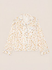 White Bambi Deer Print Pyjama Shirt