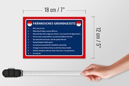 Tin sign saying 18x12cm Franconian Basic Law decoration