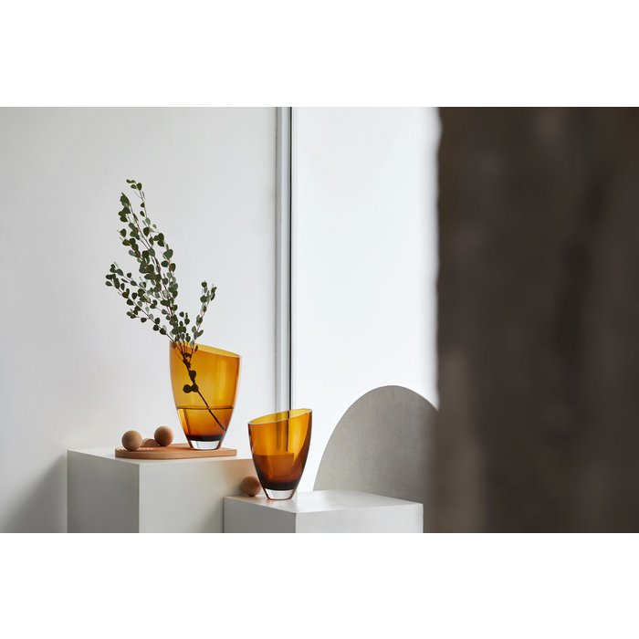 Gewoon Mijnenveld Andrew Halliday grote glazen vaas, kristalhelder, amber, BULED 30 AMBER 9 mm dik glas  Inkopen via de online groothandel | Orderchamp