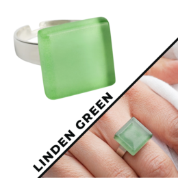 Firkantet ring med sten 15 mm • størrelse justerbar / vandtæt / upcycling
