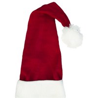 Flat Knitted Santa Hat - Classic Red and White