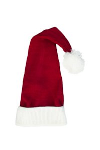 Flat Knitted Santa Hat - Classic Red and White