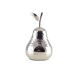  Silver decorative pear-shaped ornament, 10.5x10.5x19cm in size, suitable for display as a decorative statue or accent piece.