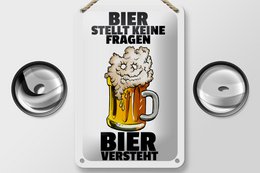 Tin sign alcohol 12x18cm beer asks no questions decoration