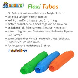 Flexi Tubes, set van 3 stretchtubes, Ø 4,5 cm