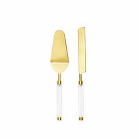 Gold tart and knife shovel with transparent handle
