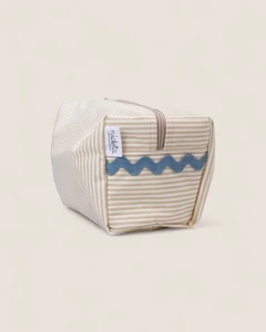 Klassieke katoenen toilettas blauwgrijs