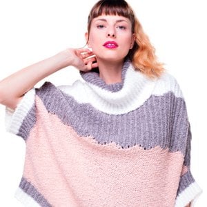MAGIC - Bouclè poncho in alpaca wool