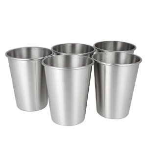 2 stainless steel cups