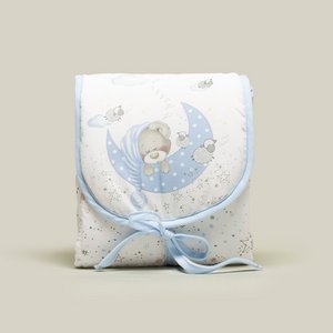 CHANGING MATTRESS FOR TRAVEL - 45X75 CM - COTTON+PLASTIC - MOD. BEAR SLEEPING - BLUE