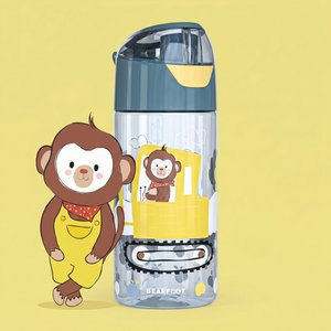 Kinderwaterfles, lichtgewicht waterfles - graafmachine & aap