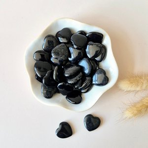 Mini Heart - Black Obsidian pocketstone worry stone