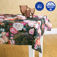 Rechteckige Tischdecke, 100% Baumwolle, gedruckt | Francine Black