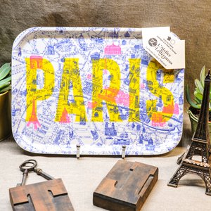 Medium rechthoekig dienblad Paris Plan