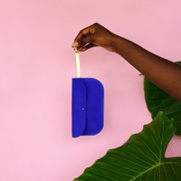 Leren brillenkoker BIO Kobalt