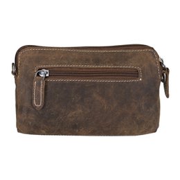 Schultertasche - Gürteltasche - Clutch aus schwarzem Büffelleder - 3 Farben Leder