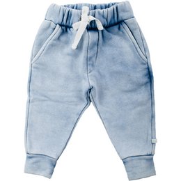 Light blue denim pants with drawstring waist for kids. Comfortable and stylish for everyday wear.
