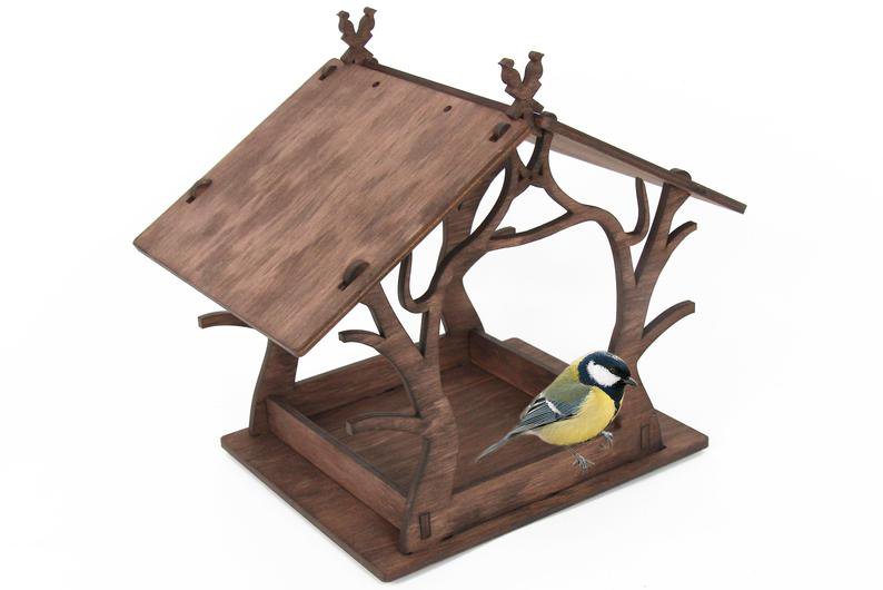 Mangeoire à oiseaux, mangeoire à oiseaux suspendue en bois