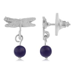 Ensemble collier et boucles d'oreilles libellule lapis-lazuli