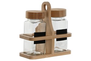 KRUIDENKOMMEN SET 2 BAMBOE GLAS 13,2X6,2X13,3 120ML PC212542