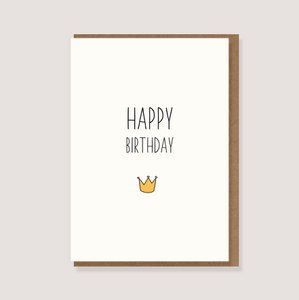 Folding card with envelope - "Crown - Happy Birthday"
