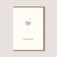 Folding card with envelope - "Dandelion - Our condolences"
