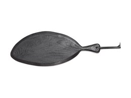 Black rectangular breadboard, 22 x 55 cm, suitable for serving trays and platters.