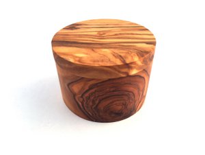 Jar with lid made of olive wood