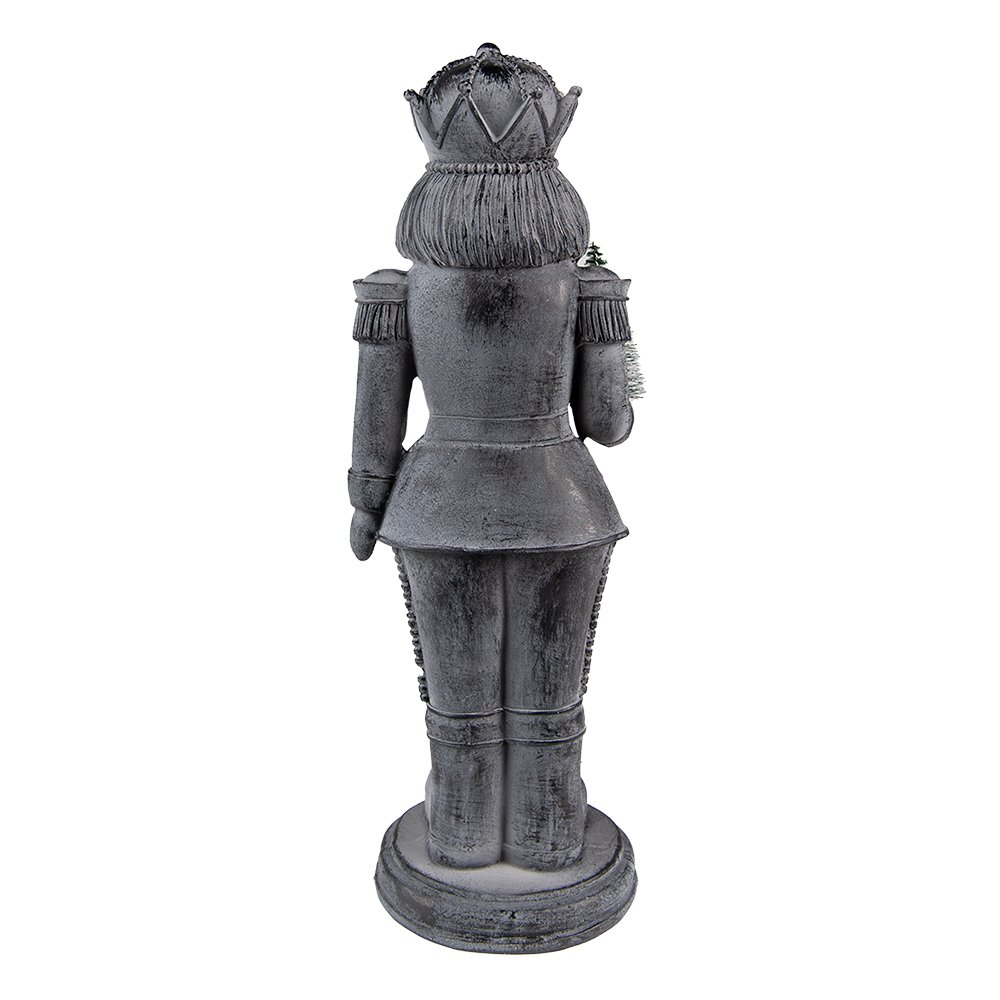 Beeld Notenkraker 32 cm Grijs Kunststof Kerstdecoratie