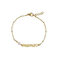 Mama & Rose Quartz Bracelet - Gold