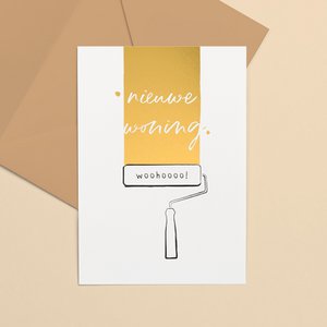 Grußkarte Goldfolie | Neue Hausfarbe