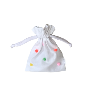 Stropzakje met pomponnen 10x14cm