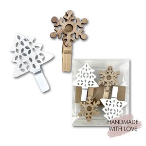 Gift clips fir & flakes set of 4
