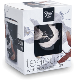 Edo Teamug set, Crane Black, porc.filter, giftbox