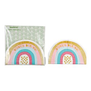 Napkin 12 pcs 3-ply rainbow, make a wish made of paper/cardboard colorful (W/H) 33x33cm