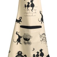 Dubout Printed Kitchen Apron 3 Beige Cats 72 x 85