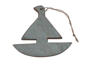 Houten bord zeilboot